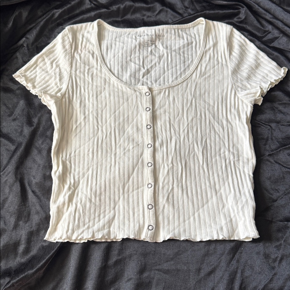 American Eagle Outfitters Gray Striped Top